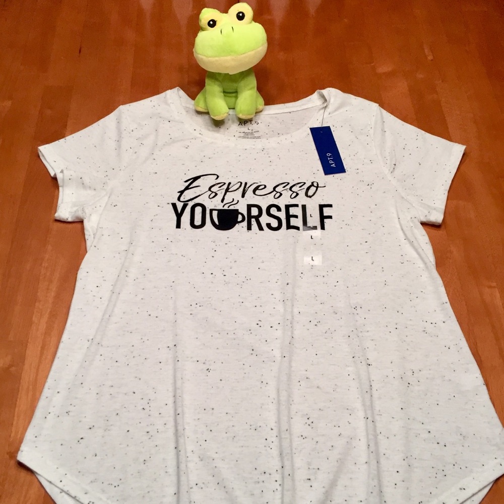 APT 9 Large ESPRESSO Graphic Top  NWT 💖💜💖